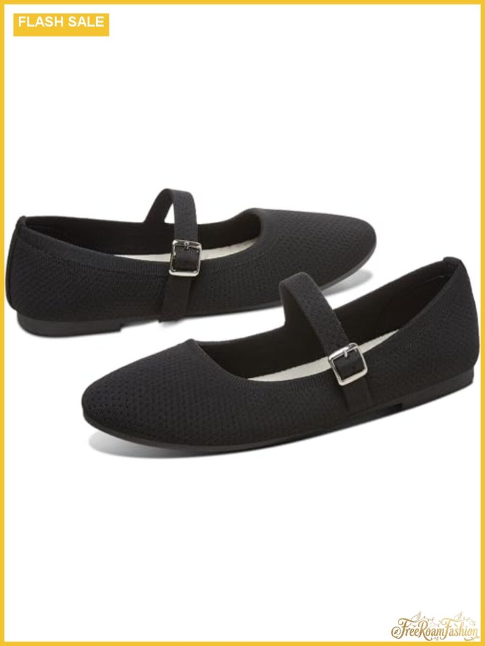 Women's Knit Mary Jane Flats Breathable Mesh Strap Ballet Shoes